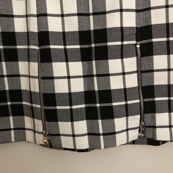 Plaid A-Line Miniskirt Black and White Corpcore Office Siren Women's Small - Picture 2 of 8
